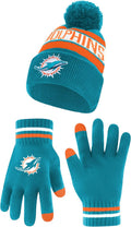 Ultra Game Youth NFL Super Soft Beanie with Pom and Gloves - Kids Warm