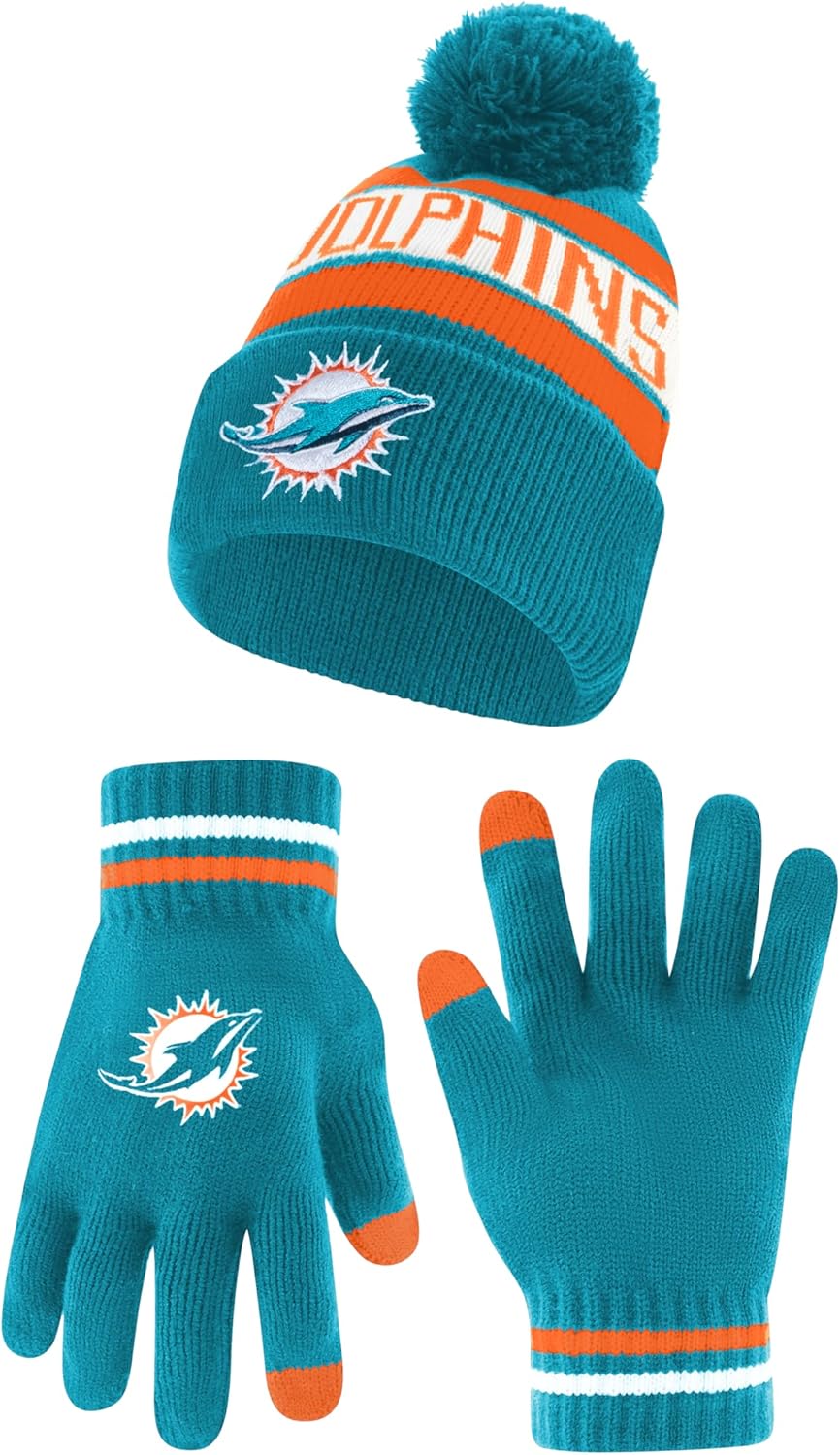 Ultra Game Youth NFL Super Soft Winter Beanie and Gloves Set