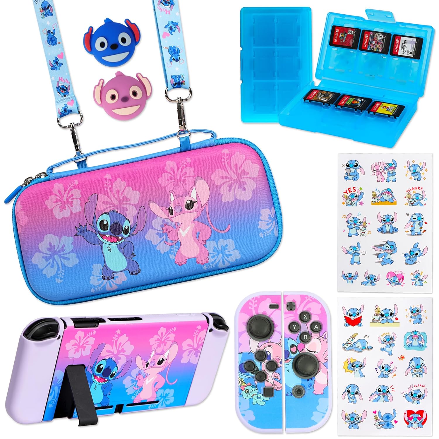 PERFECTSIGHT Switch Carrying Case with 10 in 1 Accessories Bundle