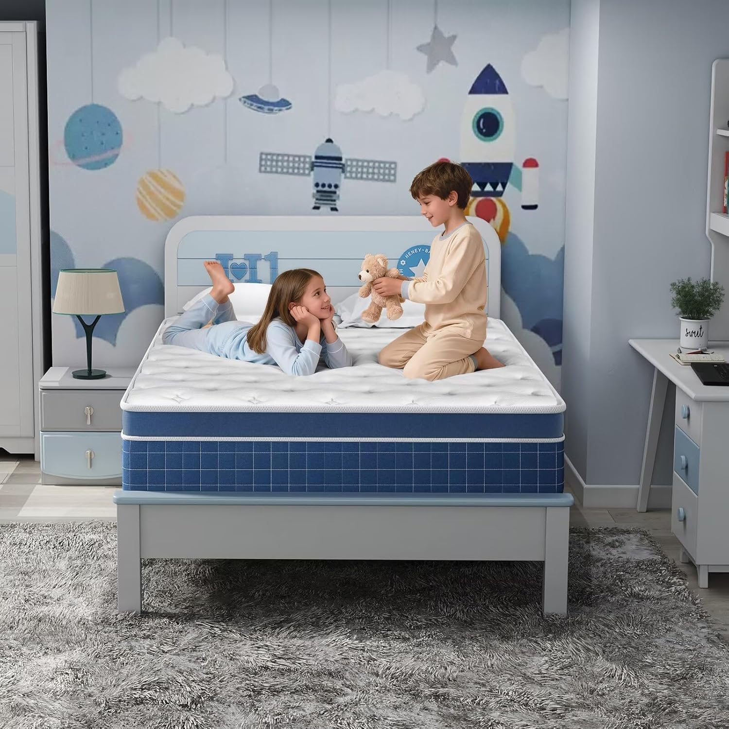 Twin Size Mattress in a Box 14 Inch Hybrid for Balanced Comfort