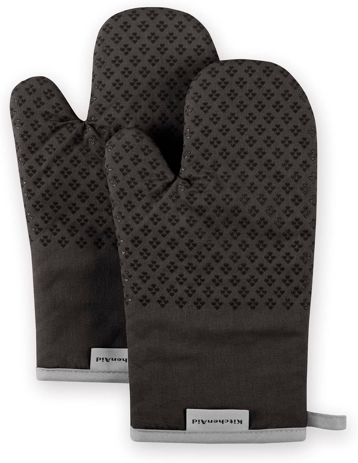KitchenAid Asteroid Oven Mitt Set - Heat Resistant Black Duo
