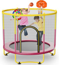 6FT Indoor Trampoline for Kids with Safety Enclosure & Fun