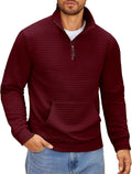 Mens Quarter Zip Waffle Sweatshirt - Comfortable Casual Layer