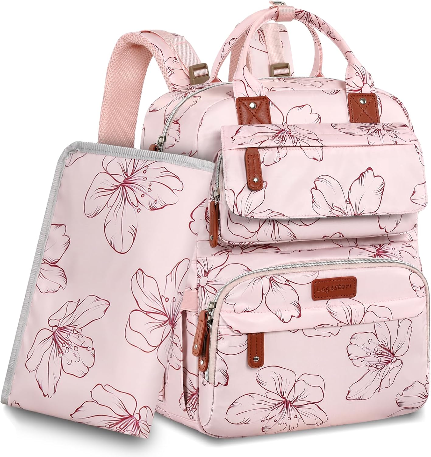 Large Diaper Bag Backpack with Changing Pad for Moms and Dads