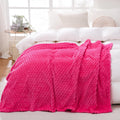 Puncuntex Hot Pink Throw Blanket - Cozy Flannel Fleece 108in x 90in