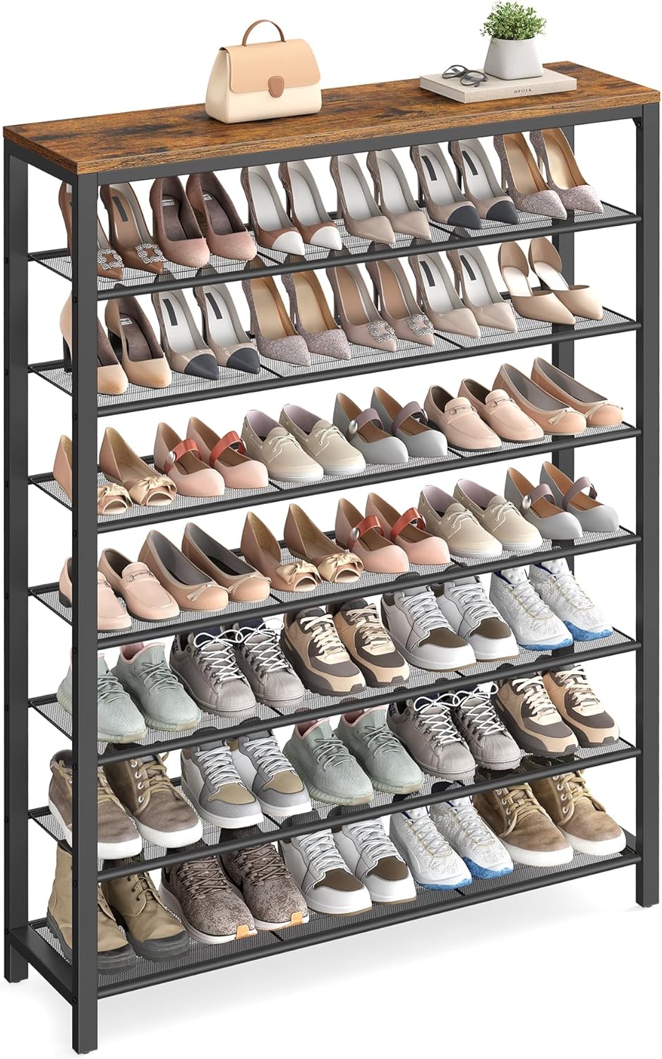 VASAGLE 8 Tier Shoe Rack Organizer for Closet and Entryway
