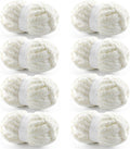 Chunky Chenille Yarn 8 Pack - Jumbo Fluffy Blanket Yarn