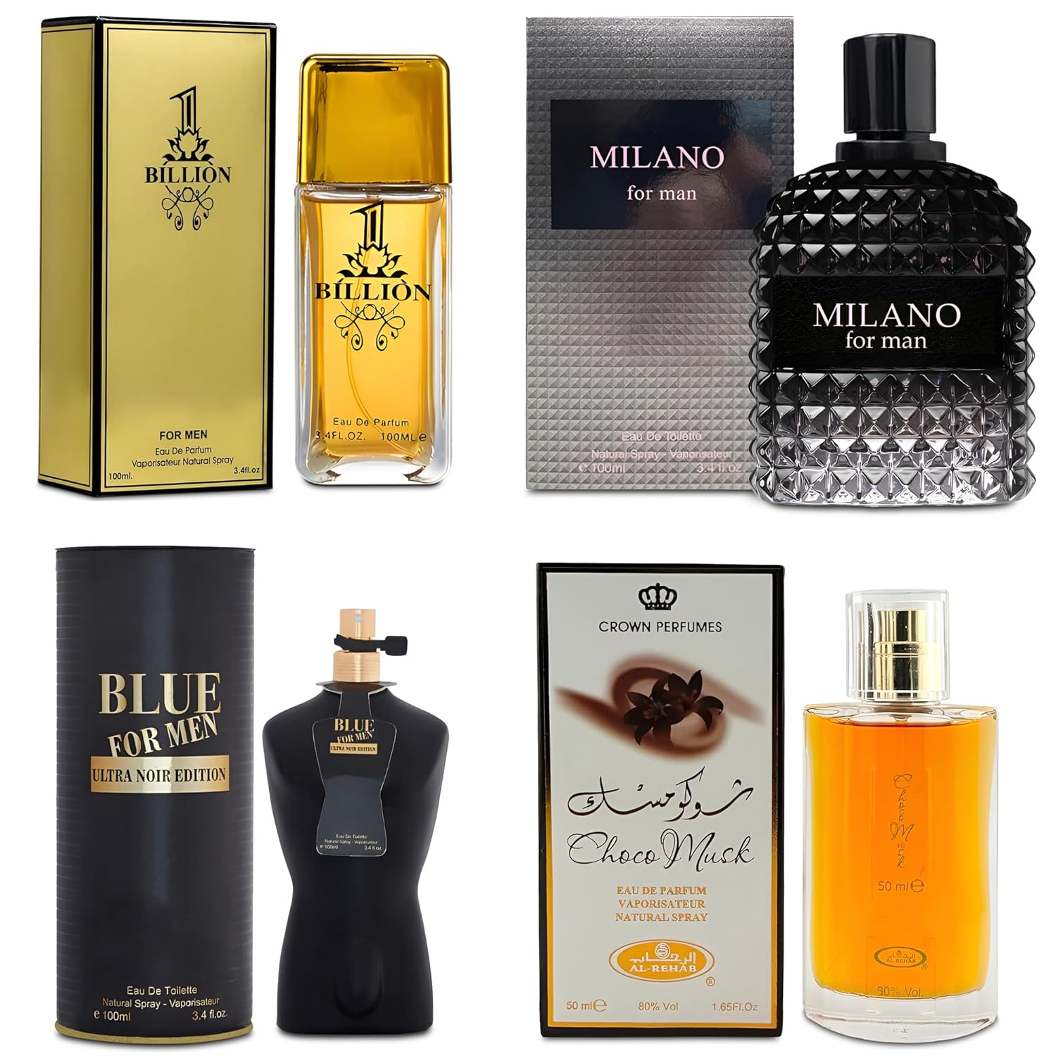 AFLUXE 4-Piece Cologne Set for Men - Long Lasting Fragrance