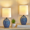 Table Lamps Set of 2 13.75ft Small Bedside Lamps - Classic Farmhouse
