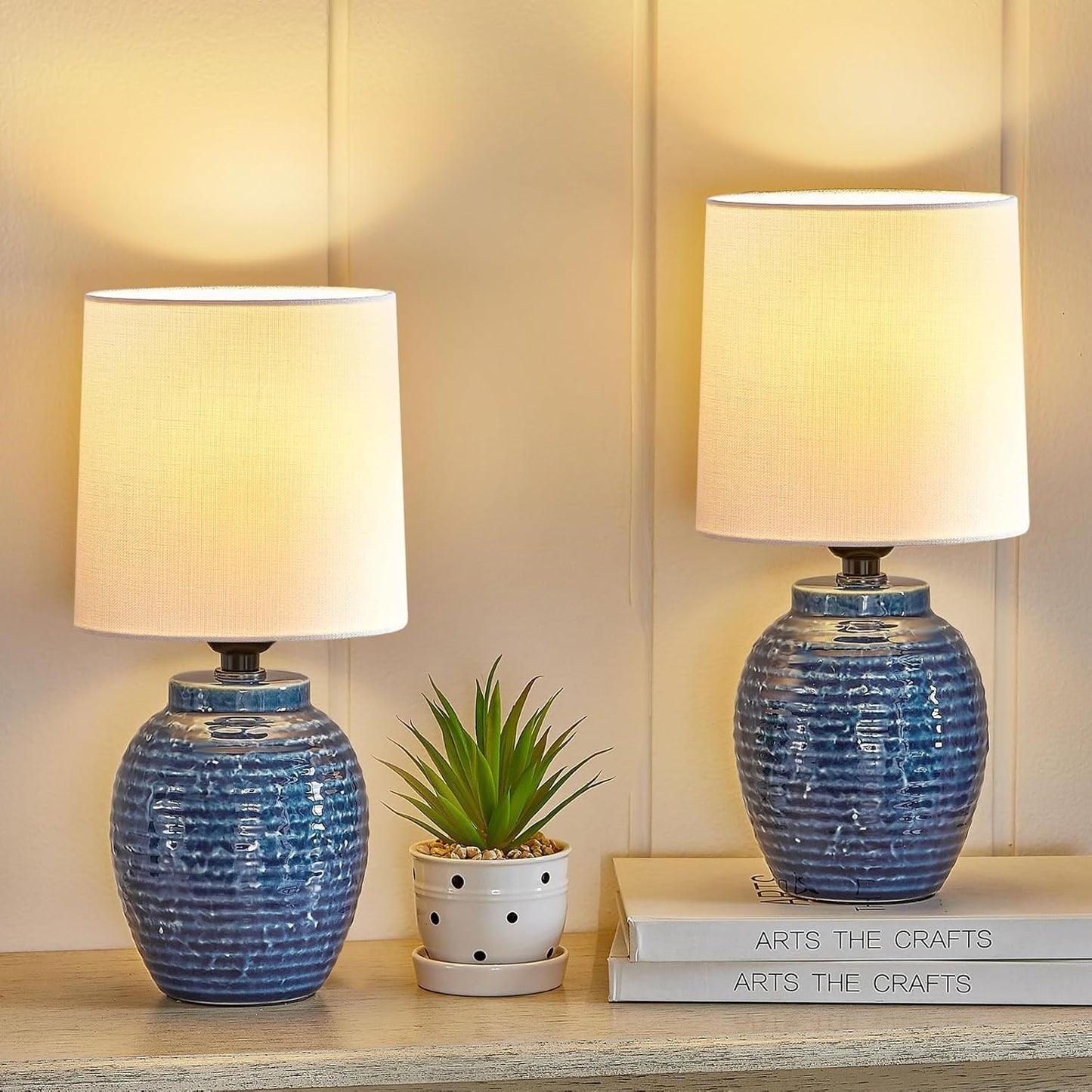 Classic Farmhouse Ceramic Table Lamps Set of 2 for Any Room