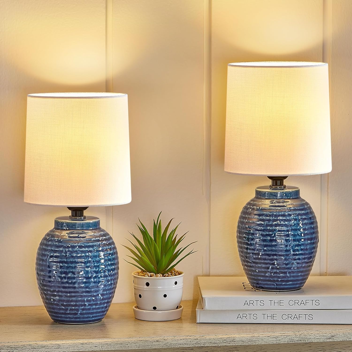 Classic Farmhouse Ceramic Table Lamps Set of 2 for Any Room