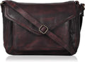 Leather Flapover Crossbody Handbag Purse for Women (Style 5MBN)