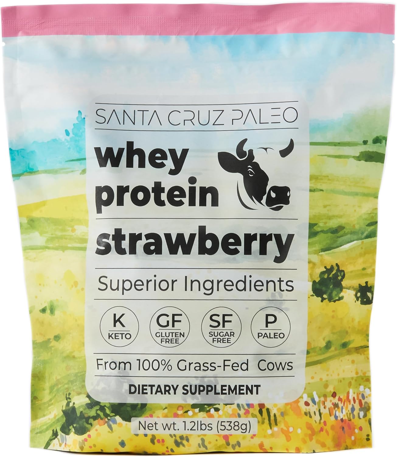 Santa Cruz Paleo Whey Protein Powder, Strawberry Flavor Delight