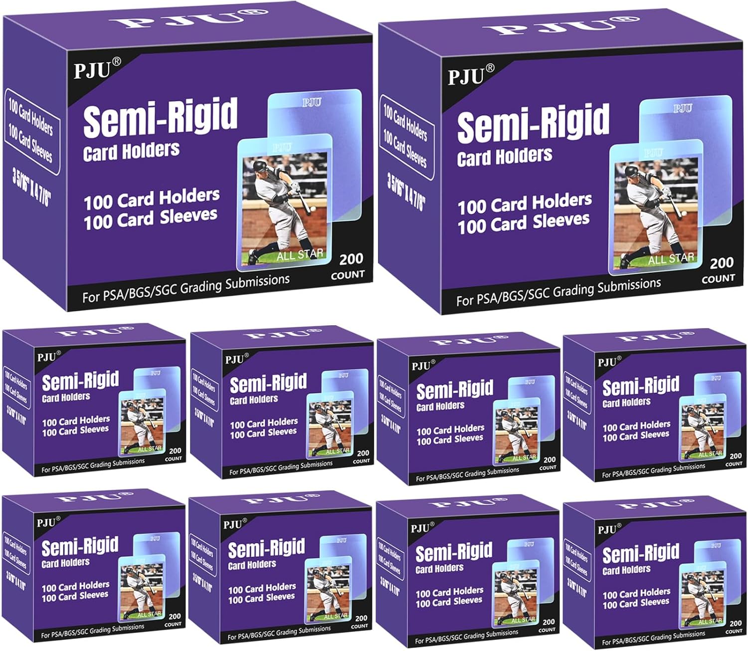 1000ct Semi Rigid Card Holders & Sleeves for Graded Cards