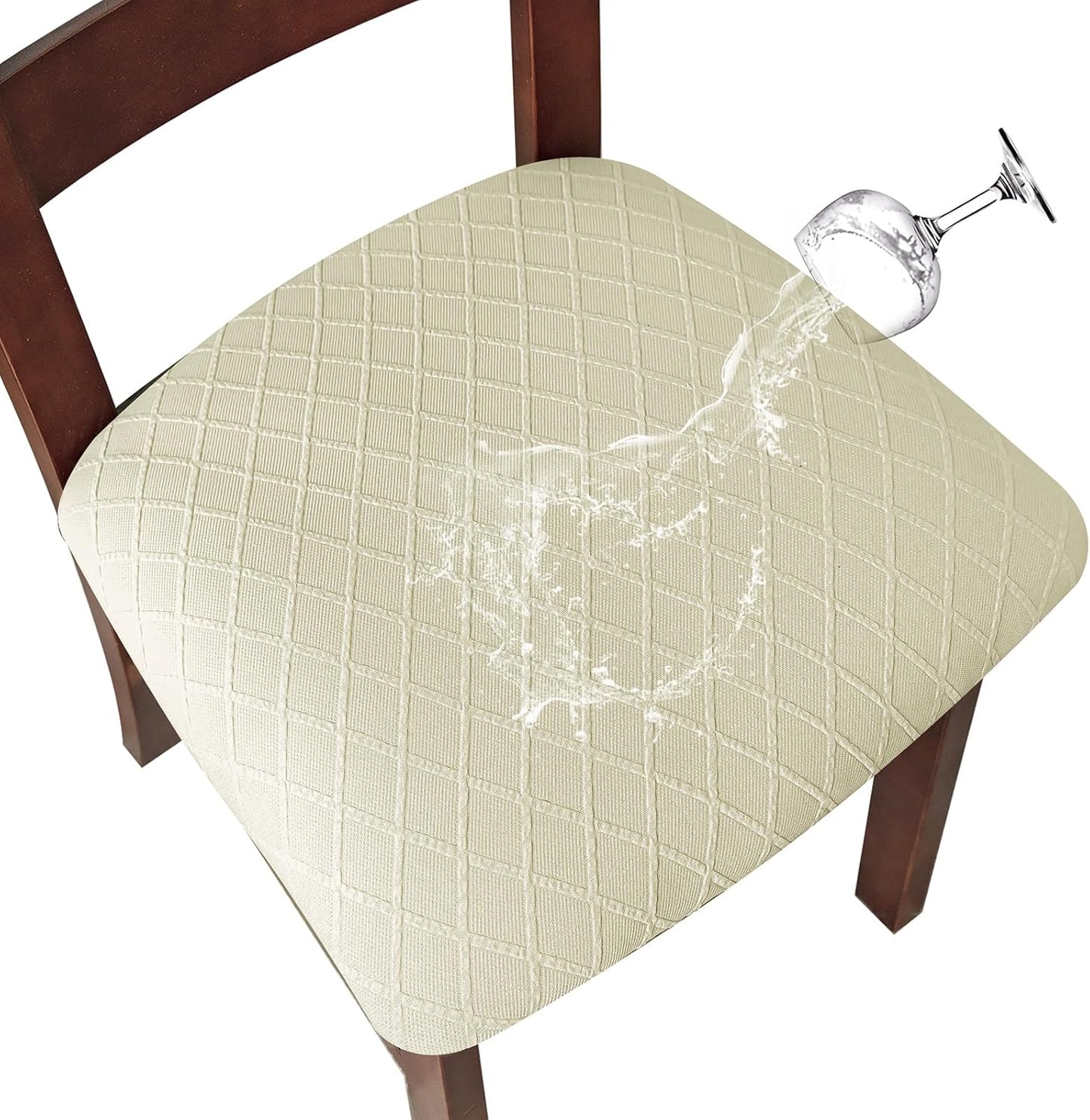 Genina Waterproof Seat Covers for Dining Room Chairs - 6 Pcs