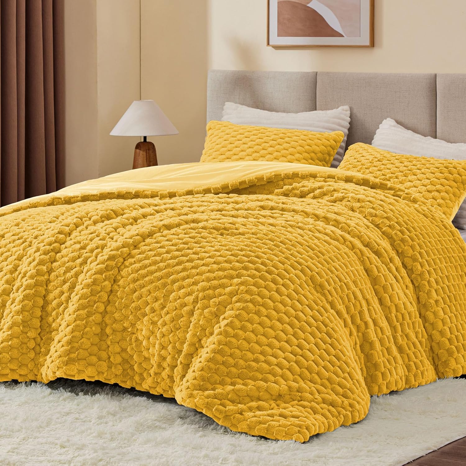Fluffy Queen Comforter Set - Luxury Warm Bedding for Winter