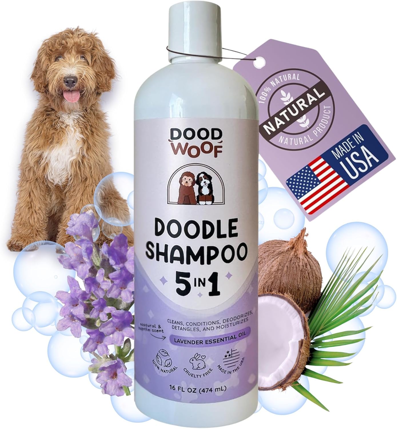 All Natural Dog Shampoo and Conditioner for Doodles and Poodles