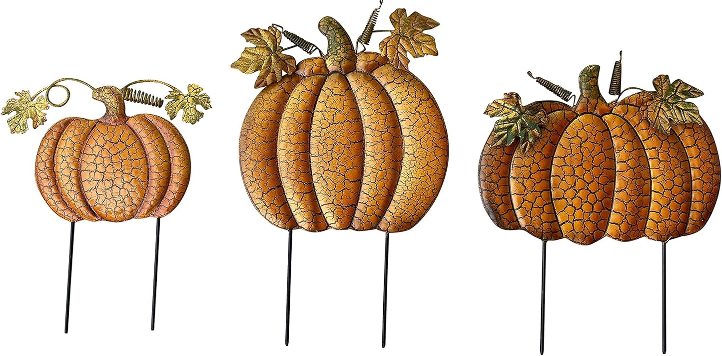 Halloween Fall Outdoor Yard Decorations with Pumpkin Metal Signs