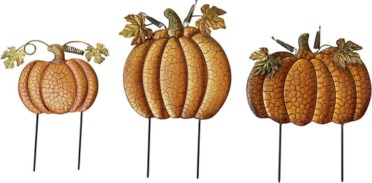 Halloween Fall Outdoor Yard Decorations with Pumpkin Metal Signs