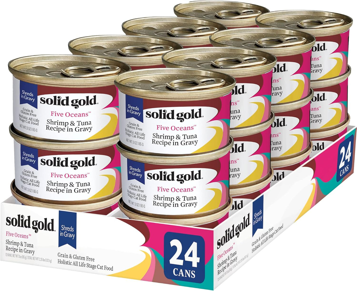 Solid Gold Wet Cat Food Shreds in Gravy - Real Tuna & Shrimp