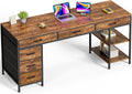 63 Inch Computer Desk with 6 Drawers for Home Office and Gaming