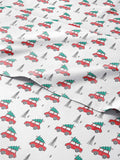 King Christmas Cars Sheet Set - Festive Winter Holiday Bedding