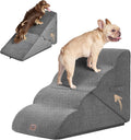 Curved Foldable Dog Stairs Ramp for High Beds 19.7in - Soft 4-Step