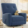 Blue Nursery Recliner Chair 360 Swivel Rocking Glider - Compact