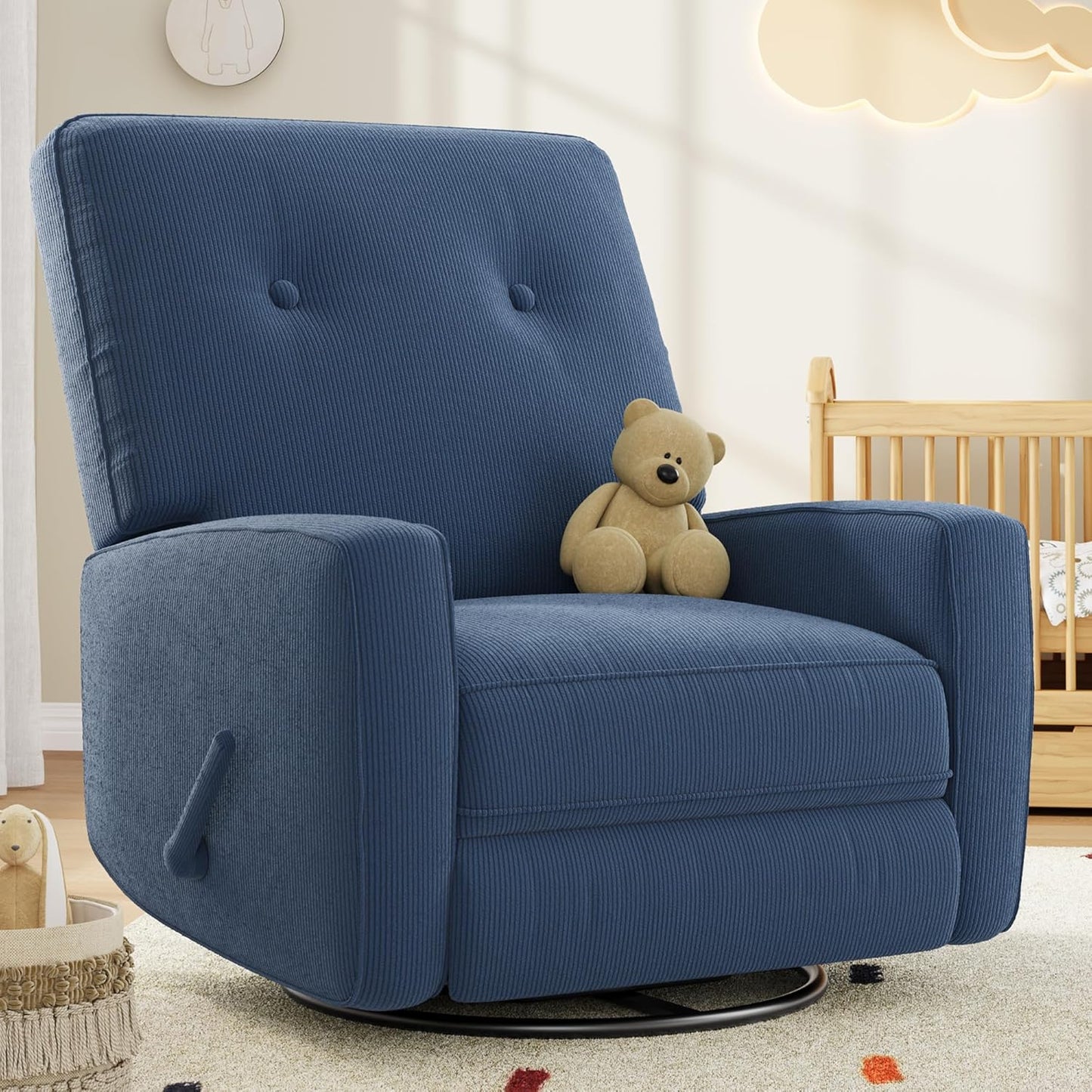 Nursery Recliner Chair with 360 Swivel Rocking Glider Design