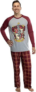 Harry Potter Men's Raglan Shirt and Plaid Pants Pajama Set - House