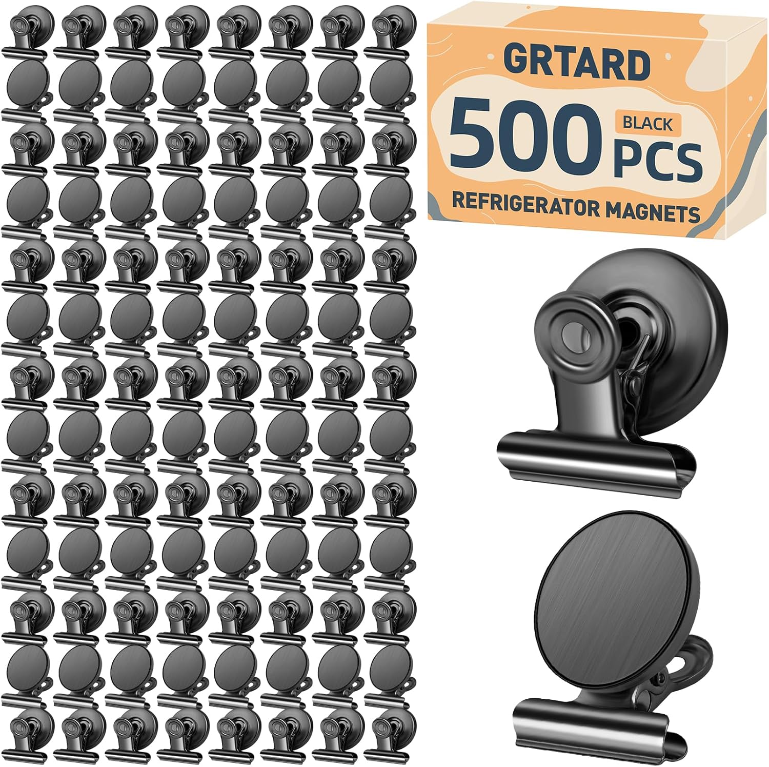 Grtard 500pack Heavy Duty Magnetic Clips for Fridge and More
