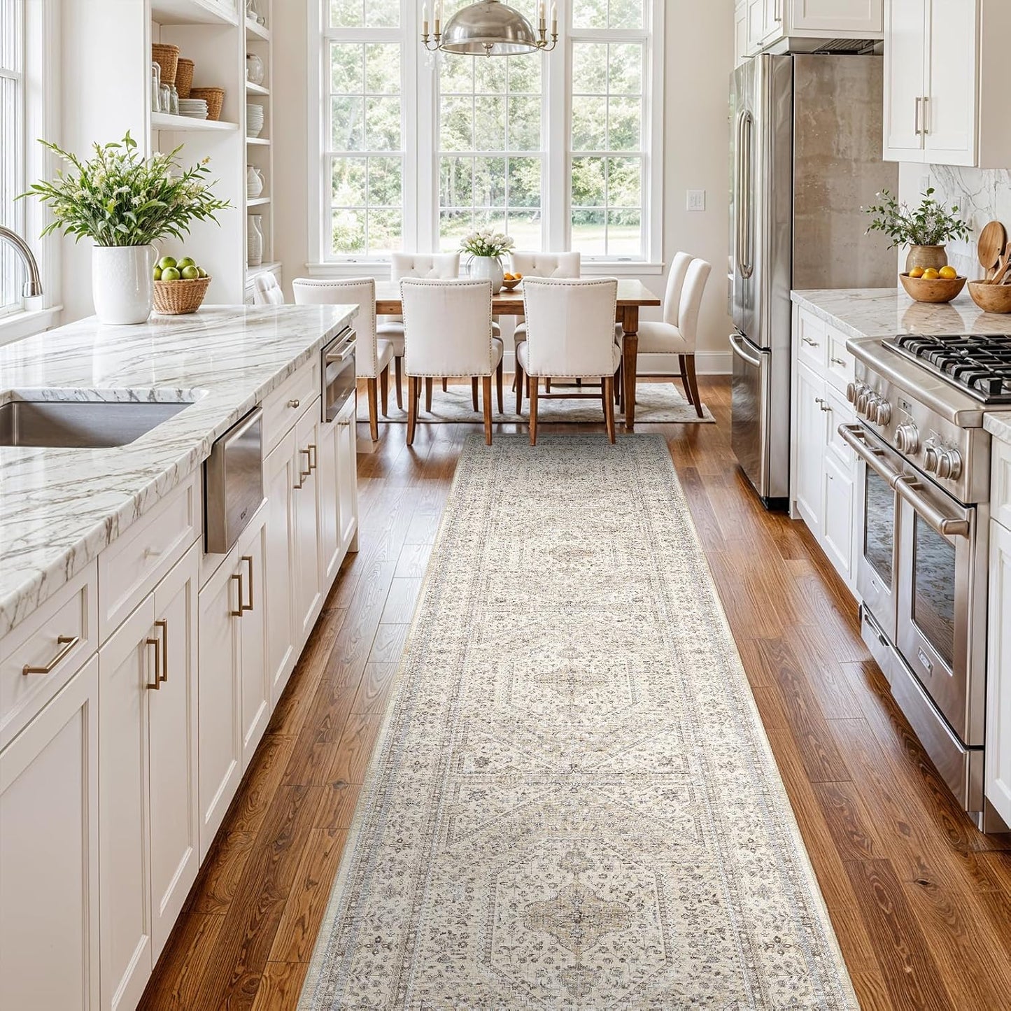 3x14 Runner Rug for Hallway: Soft Waterproof Vintage Carpet