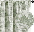 95% Blackout Toile Curtains for Bedroom - 84 in Drapes with Castle