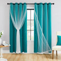 XiDi Black Out Curtains for Girls Bedroom Decor - Unicorn Starry Teal