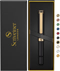 Scriveiner Black Rollerball EDC Luxury Pen - Real Gold Finish