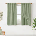 Back Tab Pom Pom Sage Green Curtains for Girls Room Decor