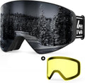 Ski Goggles UV400 Protection OTG Snow Goggle for Men Women - Magnetic