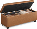 Storage Ottoman Bench with 25 Gal Storage - Mid-Century Style