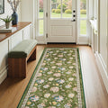 jinchan 3x8 Floral Runner Rug for Hallway - Low-Profile Vintage Charm