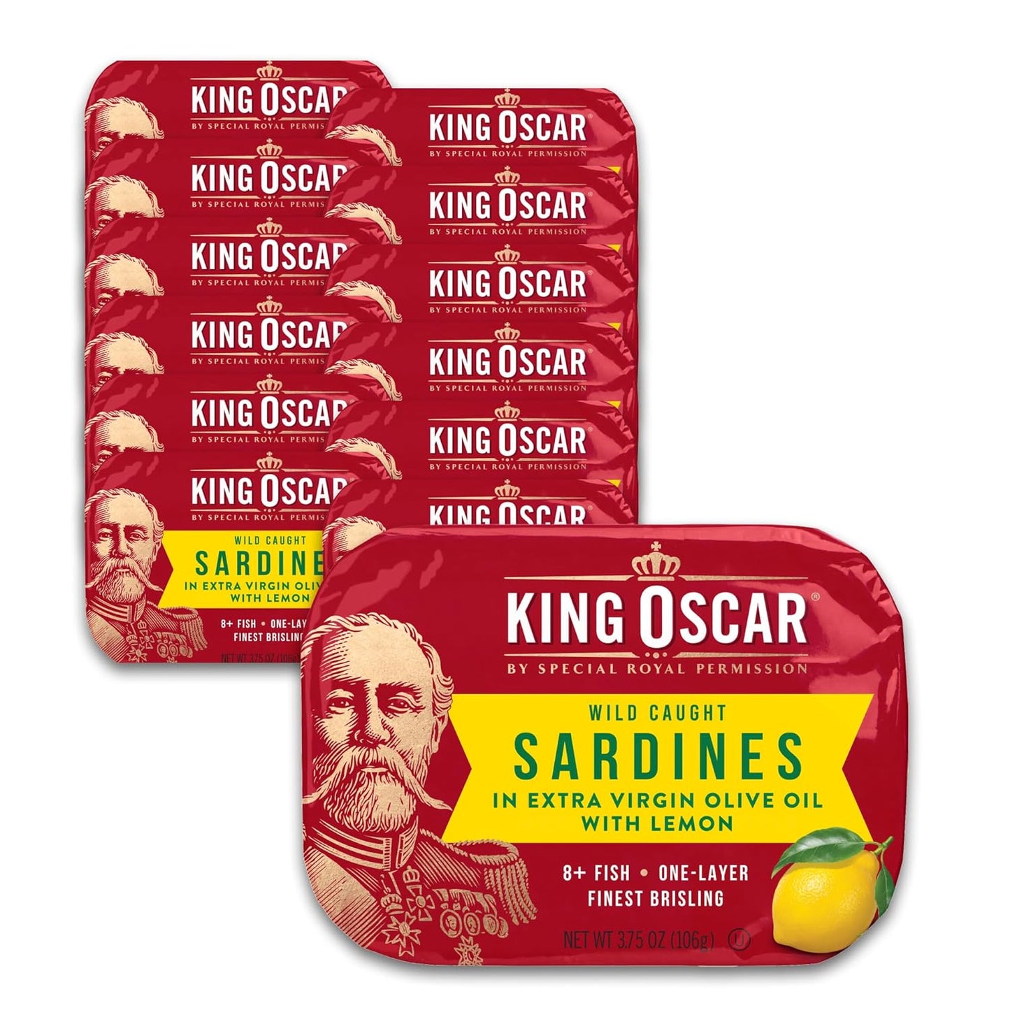 King Oscar Premium Sardines in Extra Virgin Olive Oil with Lemon