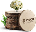 (10 Pack) 10-11 in Large Wood Slices for Centerpieces - Rustic Table