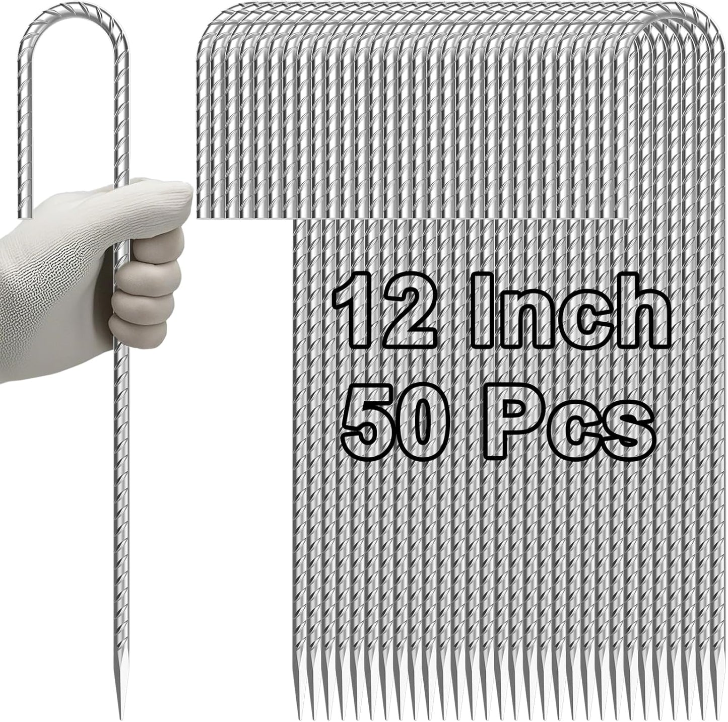 12 Inch Heavy Duty Galvanized Tent Stakes for Outdoor Use