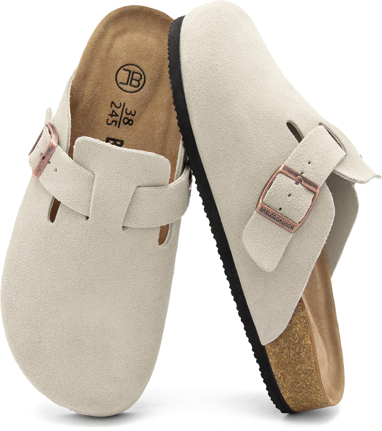Women's Suede Clogs with Arch Support for Indoor & Outdoor Use