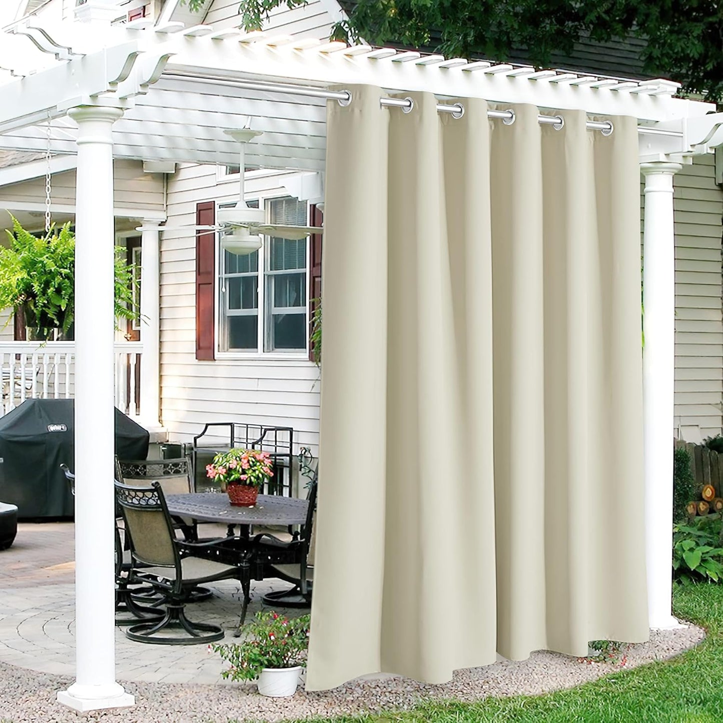 RYB HOME Outdoor Patio Curtains for Harsh Sunlight Protection