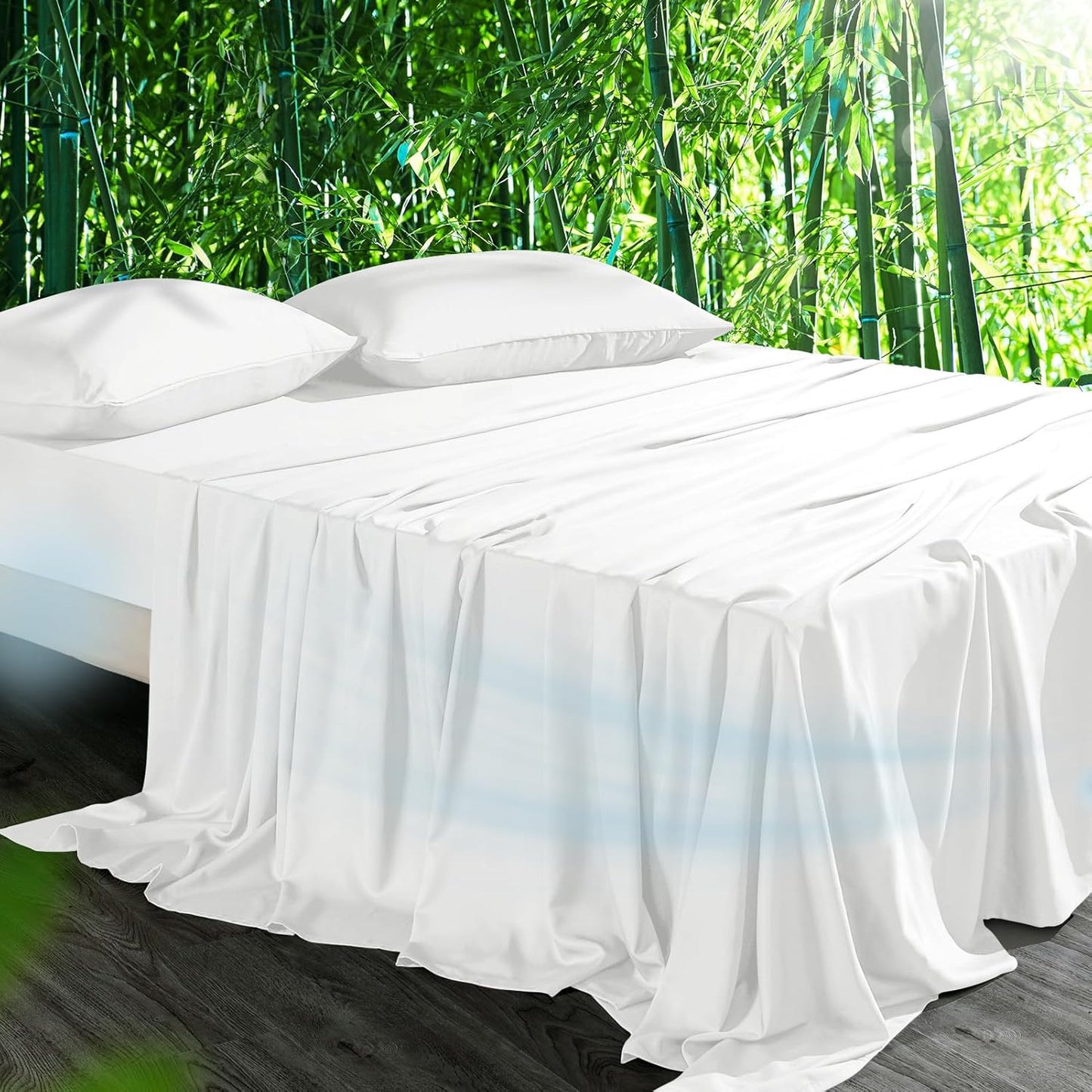 Cooling Sheets Set Full Size for Hot Sleepers - 4PC White