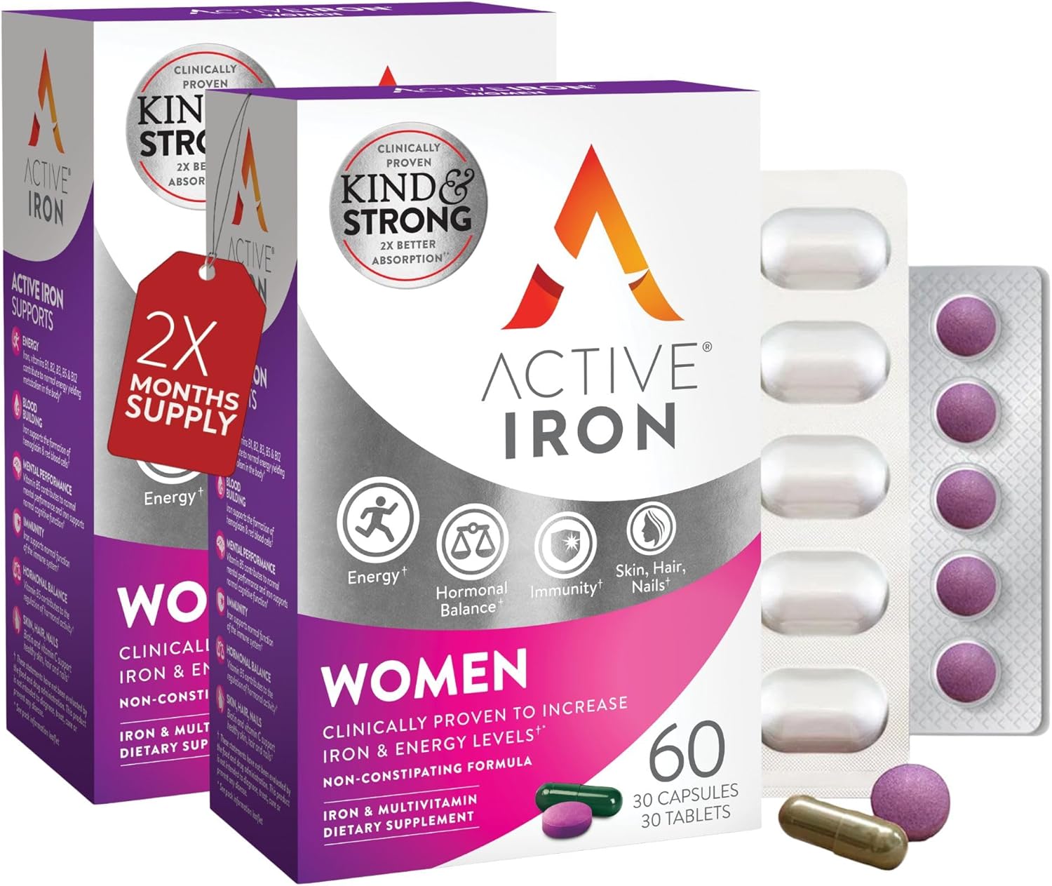 Active Iron Supplement 25mg with Multivitamin for Women