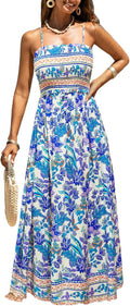 CUPSHE Maxi Dress Ditsy Floral Smocked Sundress - Flowy Summer Fit