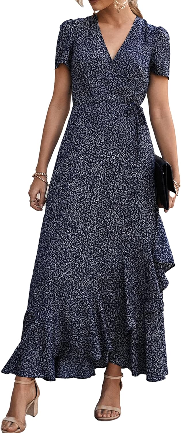 Floral Boho Maxi Dress for Women - Summer Casual Style