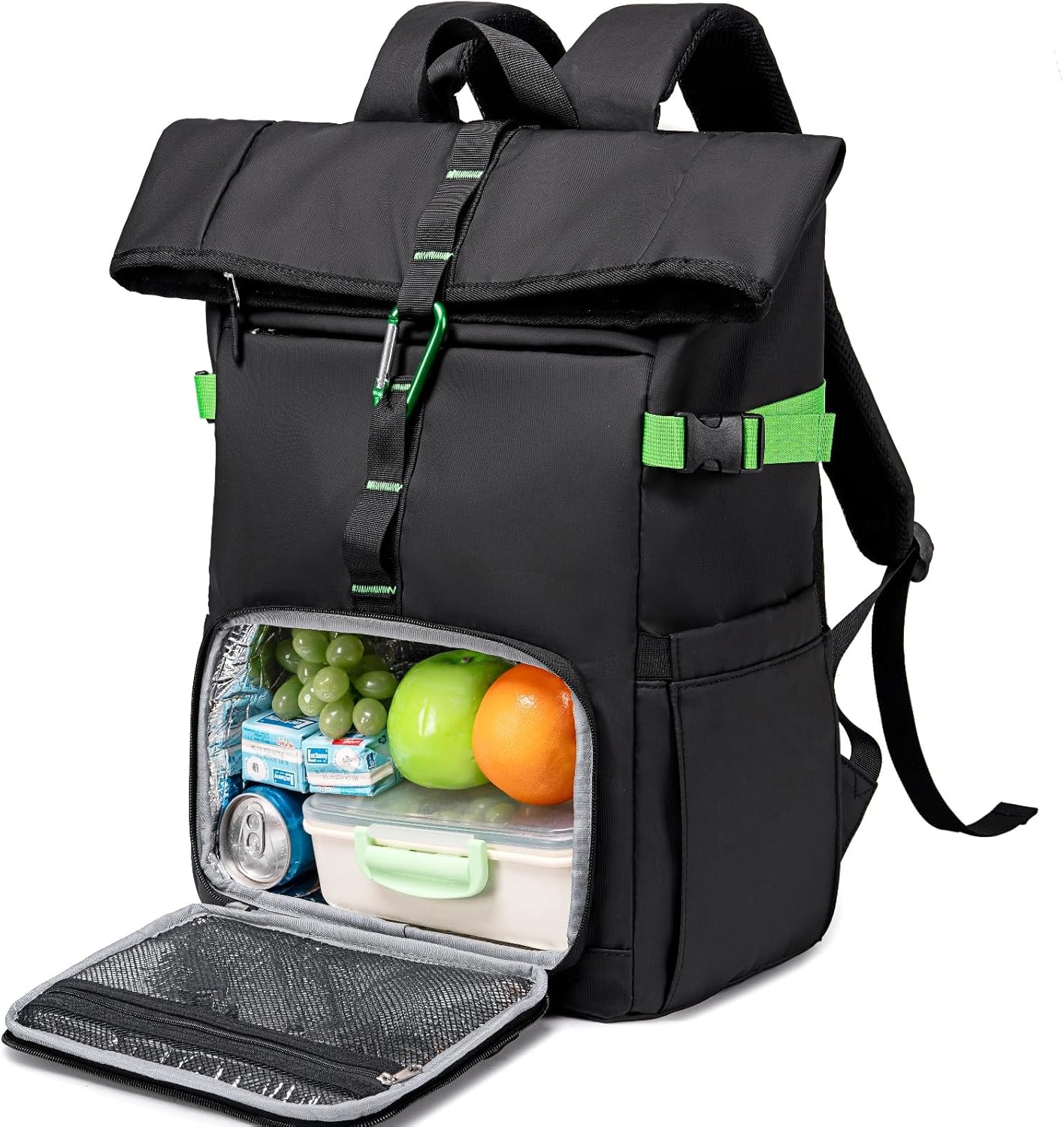 LOIDOU Laptop Backpack with Insulated Lunch Box Compartment