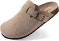 Women's Suede Cork Clogs with Arch Support - Comfortable Slip-On Mules